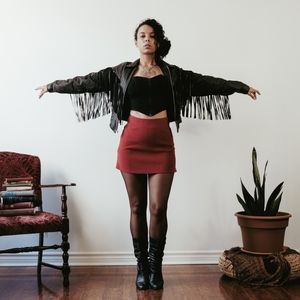 Stevie Nicks fringe leather jacket